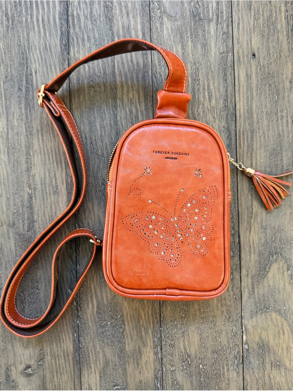 Aphison Forever Sunshine Leather Crossbody Bag
New